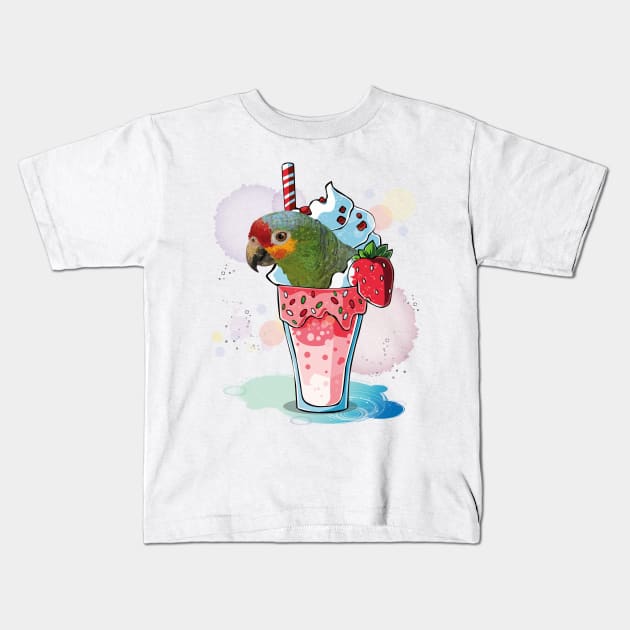 Red-lored Parrot Kids T-Shirt by obscurite